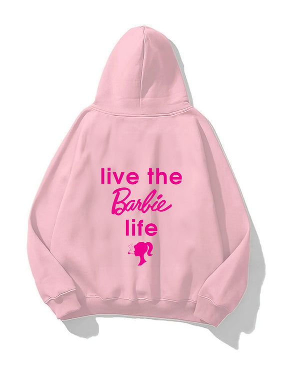 Live The Barbie Life Baskılı Kadın Oversize Sweatshirt