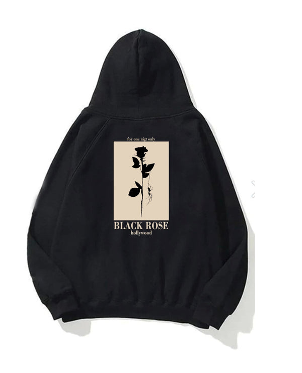 Black Rose Baskılı Unisex Oversize Sweatshirt