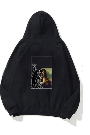 Mona Lisa Baskılı Unisex Oversize Sweatshirt